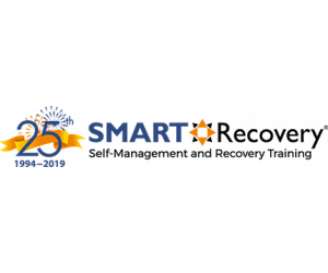 25th anniversary image with SMART Recovery four-pointed logo