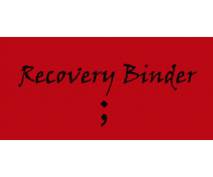 Recovery Binder in black on red background